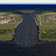 An aerial view of the Twin City.